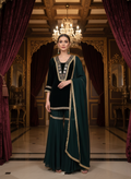 Emerald Velvet Gharara Suit Set