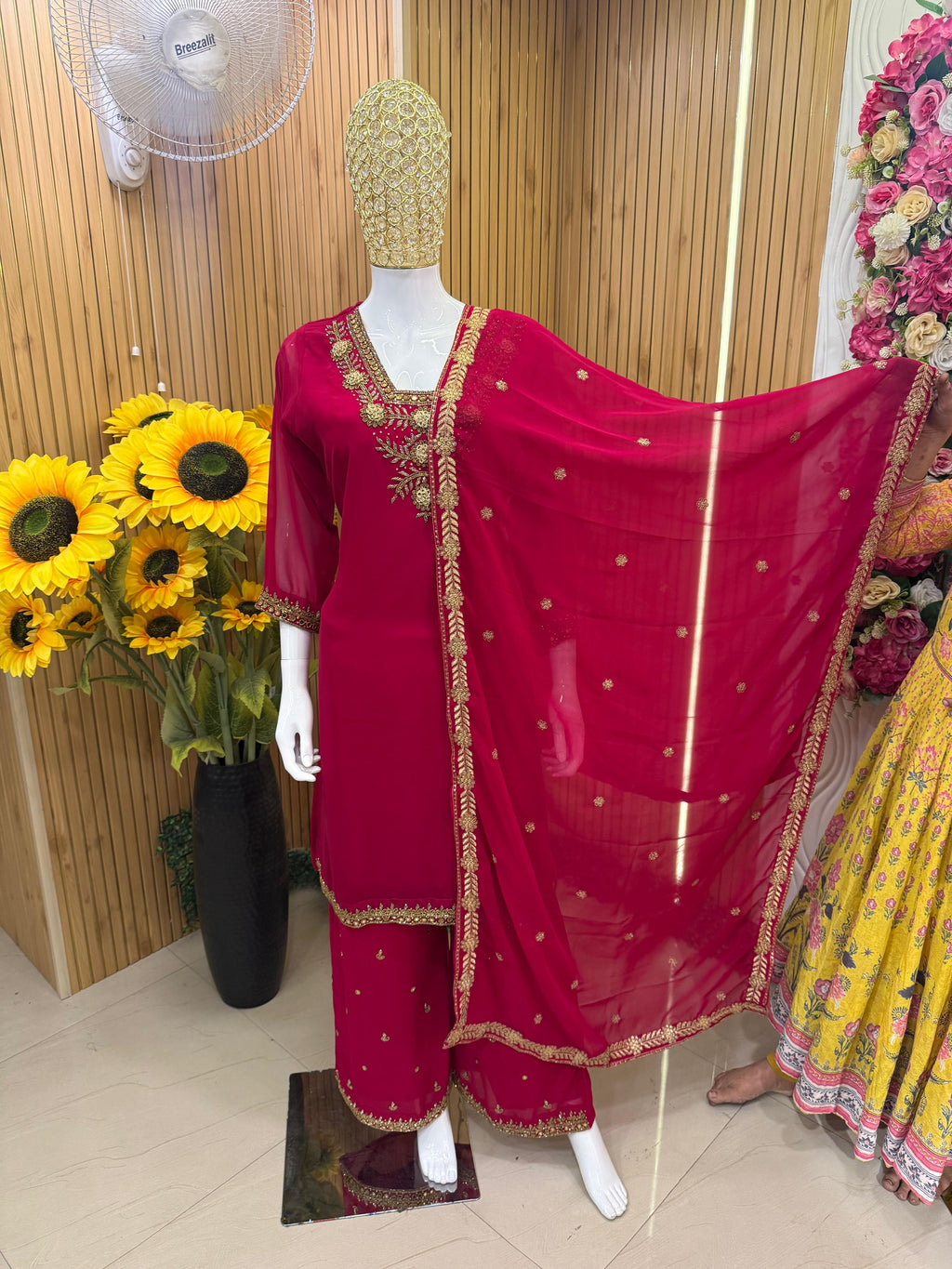 Rani Pink Embroidered Suit Set