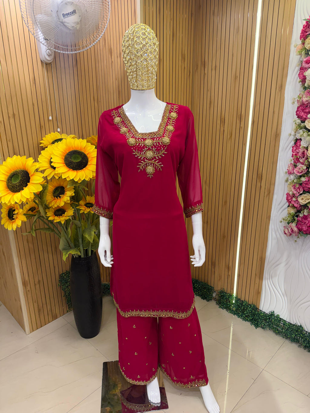 Rani Pink Embroidered Suit Set