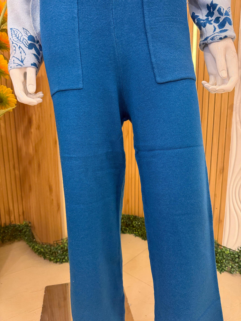 Sky Blue Winter Knit Suit Set