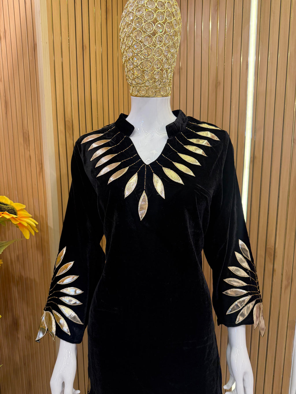 Black Velvet Statement Suit Set