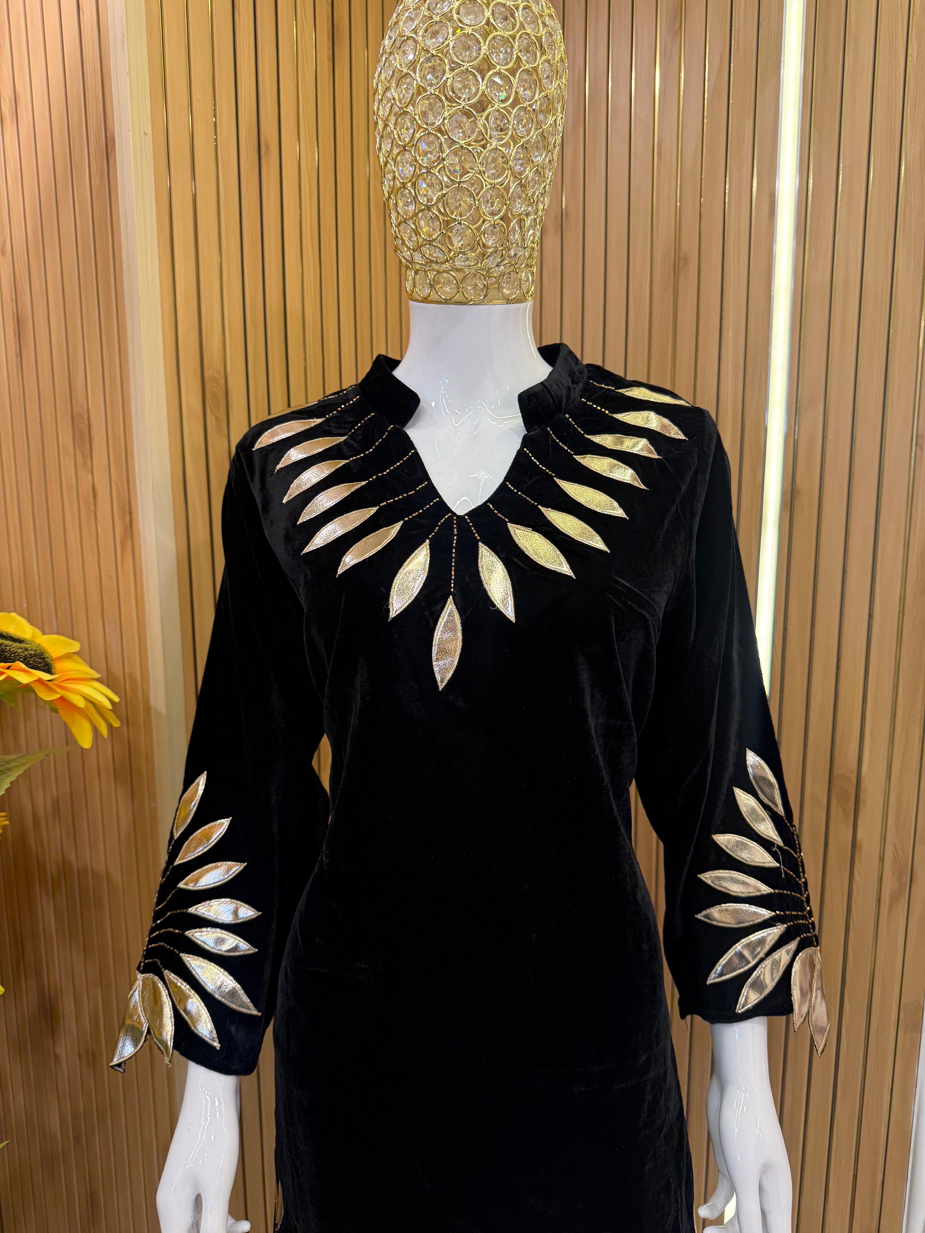 Black Velvet Statement Suit Set